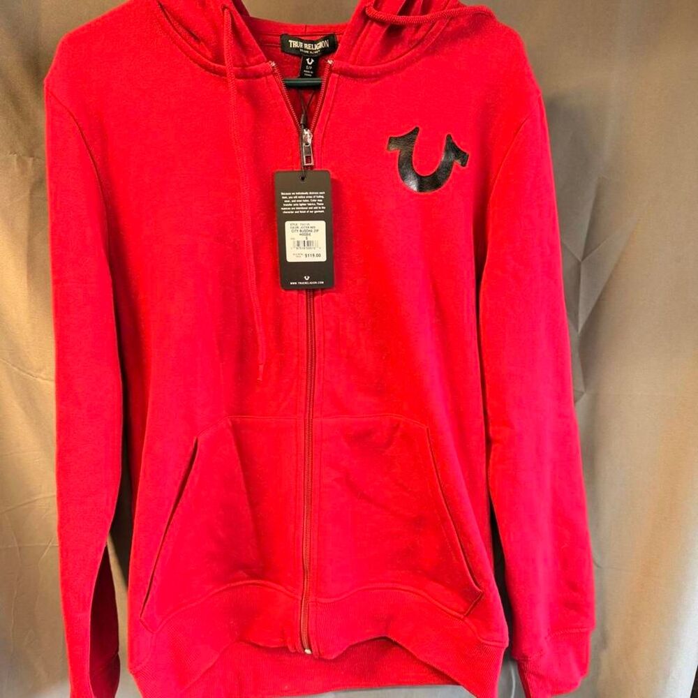 True-religion Men's Red and Pink Hoodie